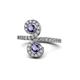 1 - Raene Iolite with Side Diamonds Bypass Ring 