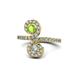 1 - Raene Peridot and Diamond with Side Diamonds Bypass Ring 