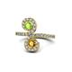 1 - Raene Peridot and Citrine with Side Diamonds Bypass Ring 