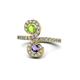 1 - Raene Peridot and Iolite with Side Diamonds Bypass Ring 