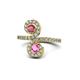 1 - Raene Rhodolite Garnet and Pink Sapphire with Side Diamonds Bypass Ring 
