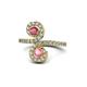 1 - Raene Rhodolite Garnet and Pink Tourmaline with Side Diamonds Bypass Ring 