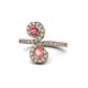 1 - Raene Rhodolite Garnet and Pink Tourmaline with Side Diamonds Bypass Ring 