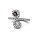 1 - Raene Red Garnet and Diamond with Side Diamonds Bypass Ring 