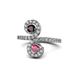 1 - Raene Red and Rhodolite Garnet with Side Diamonds Bypass Ring 