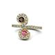 1 - Raene Red and Rhodolite Garnet with Side Diamonds Bypass Ring 