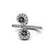 1 - Raene Red Garnet with Side Diamonds Bypass Ring 