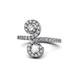 1 - Raene Diamond and White Sapphire with Side Diamonds Bypass Ring 