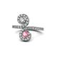 1 - Raene Diamond and Pink Tourmaline with Side Diamonds Bypass Ring 