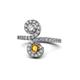1 - Raene Diamond and Citrine with Side Diamonds Bypass Ring 