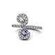 1 - Raene Diamond and Iolite with Side Diamonds Bypass Ring 