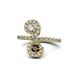 1 - Raene Diamond and Red Garnet with Side Diamonds Bypass Ring 