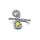 1 - Raene Diamond and Yellow Sapphire with Side Diamonds Bypass Ring 