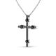 2 - Adna Petite Black Diamond Cross Pendant 