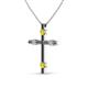 2 - Adna Petite Yellow Sapphire and Diamond Cross Pendant 