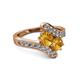 2 - Eleni Citrine with Side Diamonds Bypass Ring 