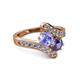 2 - Eleni Tanzanite and Iolite with Side Diamonds Bypass Ring 