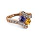 2 - Eleni Iolite and Citrine with Side Diamonds Bypass Ring 