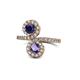 1 - Kevia Blue Sapphire and Iolite with Side Diamonds Bypass Ring 