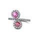 1 - Kevia Pink Sapphire and Rhodolite Garnet with Side Diamonds Bypass Ring 