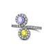 1 - Kevia Tanzanite and Yellow Diamond with Side Diamonds Bypass Ring 