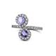 1 - Kevia Tanzanite and Iolite with Side Diamonds Bypass Ring 