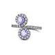 1 - Kevia Tanzanite with Side Diamonds Bypass Ring 