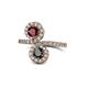 1 - Kevia Ruby and Black Diamond with Side Diamonds Bypass Ring 