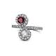 1 - Kevia Ruby and Diamond with Side Diamonds Bypass Ring 