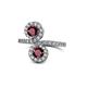1 - Kevia Ruby with Side Diamonds Bypass Ring 