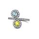 1 - Kevia Aquamarine and Yellow Diamond with Side Diamonds Bypass Ring 