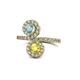 1 - Kevia Aquamarine and Yellow Diamond with Side Diamonds Bypass Ring 