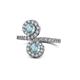 1 - Kevia Aquamarine with Side Diamonds Bypass Ring 