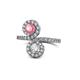 1 - Kevia Pink Tourmaline and Diamond with Side Diamonds Bypass Ring 