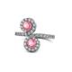 1 - Kevia Pink Tourmaline with Side Diamonds Bypass Ring 