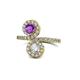 1 - Kevia Amethyst and Diamond with Side Diamonds Bypass Ring 