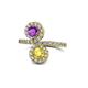 1 - Kevia Amethyst and Yellow Sapphire with Side Diamonds Bypass Ring 