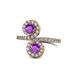 1 - Kevia Amethyst with Side Diamonds Bypass Ring 