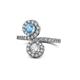 1 - Kevia Blue Topaz and Diamond with Side Diamonds Bypass Ring 