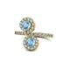 1 - Kevia Blue Topaz with Side Diamonds Bypass Ring 