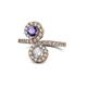 1 - Kevia Iolite and Diamond with Side Diamonds Bypass Ring 