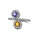 1 - Kevia Iolite and Citrine with Side Diamonds Bypass Ring 