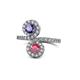 1 - Kevia Iolite and Rhodolite Garnet with Side Diamonds Bypass Ring 