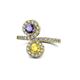 1 - Kevia Iolite and Yellow Sapphire with Side Diamonds Bypass Ring 