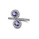 1 - Kevia Iolite with Side Diamonds Bypass Ring 