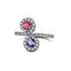 1 - Kevia Rhodolite Garnet and Iolite with Side Diamonds Bypass Ring 