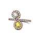 1 - Kevia Diamond and Yellow Sapphire with Side Diamonds Bypass Ring 