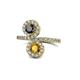 1 - Kevia Black Diamond and Citrine with Side Diamonds Bypass Ring 
