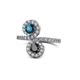 1 - Kevia Blue and Black Diamond with Side Diamonds Bypass Ring 