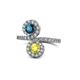 1 - Kevia Blue and Yellow Diamond with Side Diamonds Bypass Ring 